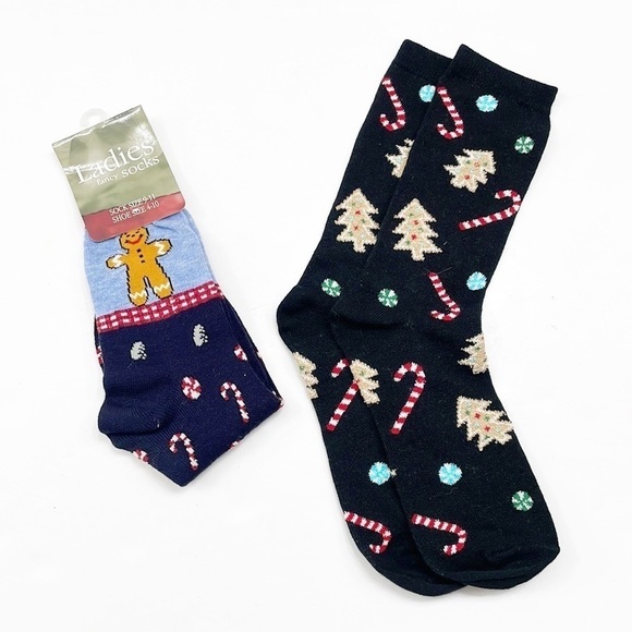 NEW Christmas print novelty crew socks - Picture 1 of 3